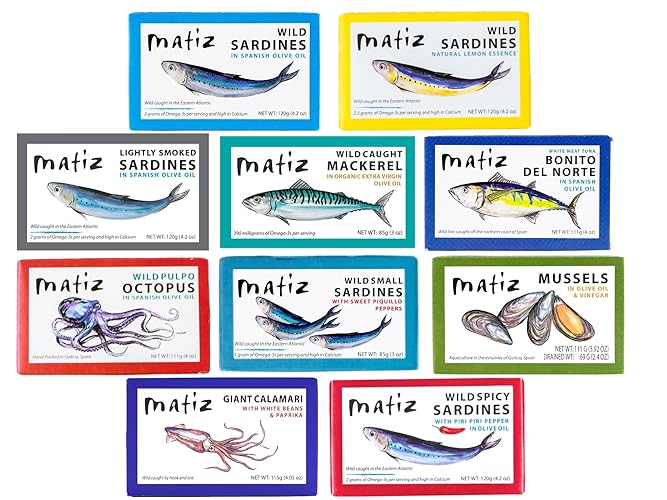 Matiz Seafood Variety Pack Sampler |10 pack|, 1 can each of Matiz Seafood Line