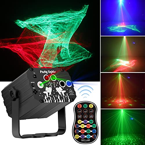 Enjoyedled DJ Disco Stage Party Lights - Northern Laser Light Effect RGB Led Sound Activated Strobe Lighting with Remote Control for Indoor Birthday Halloween Karaoke Club KTV - USB Powered