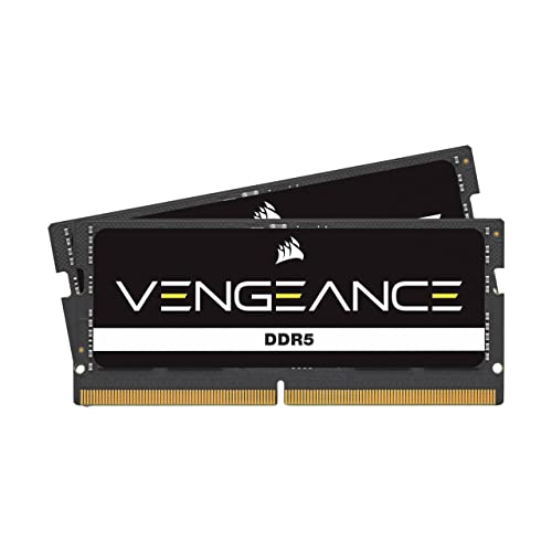 Corsair Vengeance DDR5 SODIMM 32GB (2x16GB) DDR5 4800MHz C40 (Kompatibel mit Fast Allen Intel- und AMD-Systemen, Schnellere Ladezeiten, Flüssigeres Multitasking) Schwarz