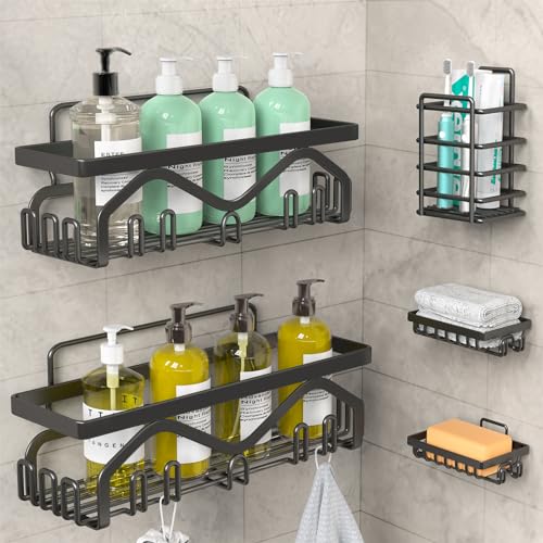 Shower Shelves [5-Pack] - Black