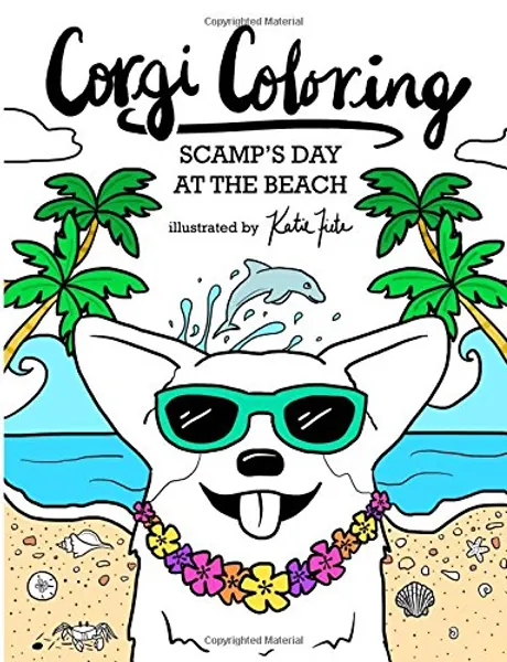 Corgi Coloring: Scamp's Day at the Beach