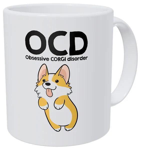 Wampumtuk OCD Obsessive Corgi Disorder 11 Ounces Funny Coffee Mug