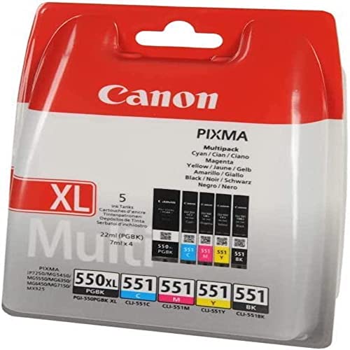 CANON Ink Cartridge Canon PGI Pack 550XL Black + CLI 551 4 colors (Cyan/Yellow/Black/Magenta) - Cartridge