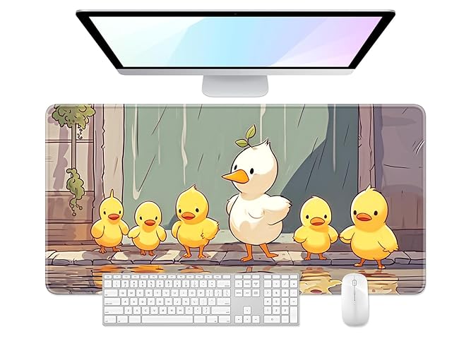 Desk Pad, Large Mouse Pad, 32" x 16" XXXL Extended Gaming Mousepad, Desktop Decor Desk Mat, Men Women Office Supplies and Accessories, Cute Anime Mouse Pad for Laptop & Keyboard, Cute Duck - Anime Cute Duck - 32" x 16"