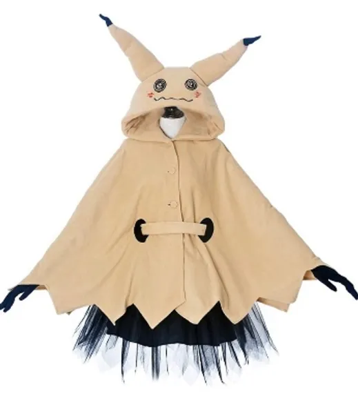 Miccostumes Women's Mimikyu Cosplay Cloak with Skirt Belt Gloves (S) : Clothing, Shoes & Jewelry