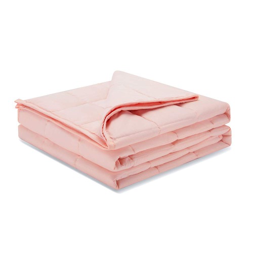 Weighted Idea Cooling Weighted Blanket Queen Size 15 Pounds for Adults (60"x80",Pink) with Premium Glass Beads