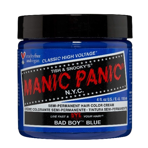 MANIC PANIC Bad Boy Blue Hair Dye Classic - Bad Boy Blue 4 Fl Oz (Pack of 1)