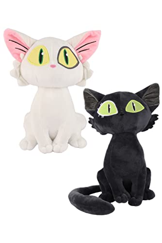 IOONCHI Suzume Plush Toys Cat Suzume Chen Black White Cats Plushies Doll Stuffed Animals Pillow Best Gifts Girls Boys 8.8inch - 8.8inch - White