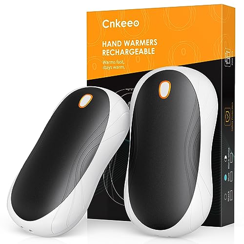 Cnkeeo Hand Warmers, 2Pack Hand Warmer Rechargeable, 10Hrs Reusable Handwarmer, 3 Levels Heating Electronic Pocket Heater for Raynauds Arthritis Outdoor Winter Sports, Best Warm Gift Christmas - Black