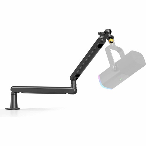 FIFINE BM88 Low-profile Microphone Arm Stand with Cable Channeling, Handling Max 1.5KG Mics for Streaming, Podcasting | UK / Black