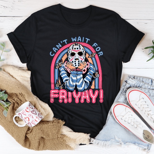 Can't Wait For Friyay Tee - Black / L