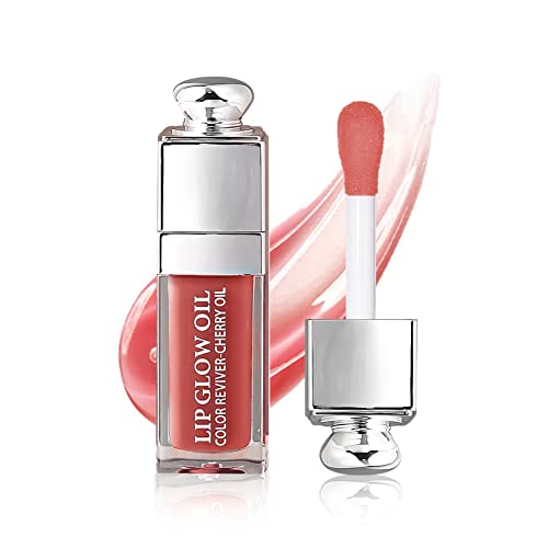 Hydrating Lip Glow Oil, Lip Oil Gloss Transparent Toot Tinted Nourishing Long Lasting Repairing Lightening Lip Lines (ROSEWOOD) 0.2 OZ - 012# ROSEWOOD