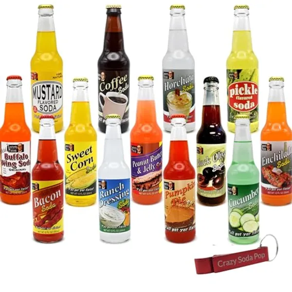 Lester's Fixins 12 PACK Outrageous Wild Crazy Unique Flavor Soda Pop Sampler Set