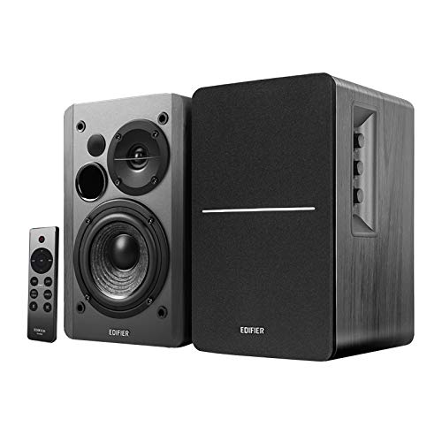 Edifier R1280DBs with Auxiliary Active Bluetooth Bookshelf Speakers, Optical Input, 2.0 Wireless with 42W RMS with Subwoofer Line Out - Black - black