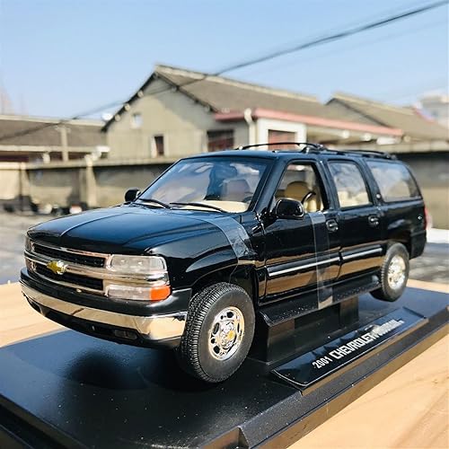 MZAMOXZ 1 18 Scale for Chevrolet Suburban Black Alloy Hobby Static Collectible Car Model Vehicle Non-Remote App Controlled Toys