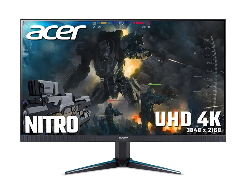 Acer Nitro VG280Kbmiipx 28 inch 4K Ultra HD Gaming Monitor (IPS Panel, FreeSync, 60Hz, 1ms, HDR 10, DP, HDMI, Black/Blue)