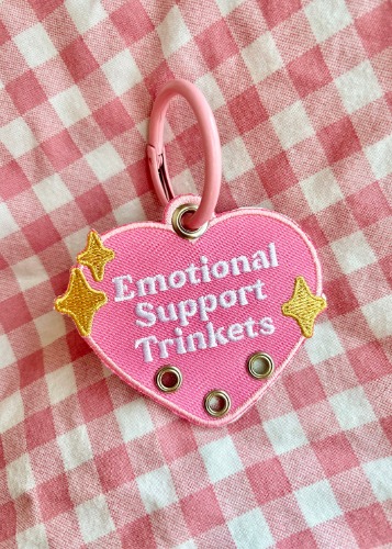 Emotional Support Trinkets Heart Embroidered Keychain | Default Title