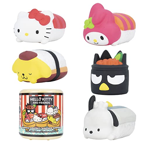 Hamee Sanrio Hello Kitty and Friends Cute Water Filled Surprise Capsule Squishy Toy [Sushi] [Birthday Gift Bag, Party Favor, Gift Basket Filler, Stress Relief Toy] – 1 Pc. (Mystery – Blind Capsule) - 1 Pc. (Mystery – Blind Capsule)