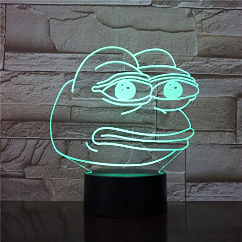 Lampada LED Pepe The Frog cambia colore USB luce notturna e decorazione