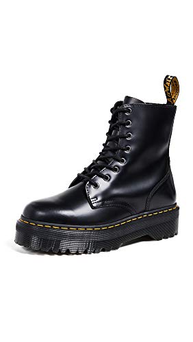 Dr. Martens, Jadon 8-Eye Leather Platform Boot for Men and Women - 13 Women/12 Men - Black Polished Smooth