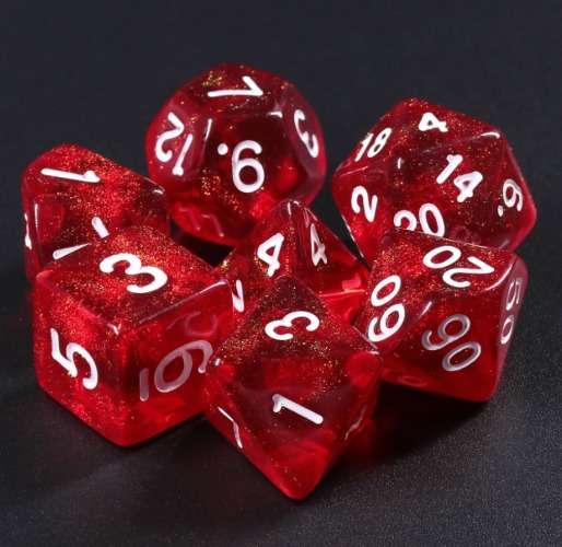 Blood Oath - Iridescent dice set - 7 piece RPG dice set