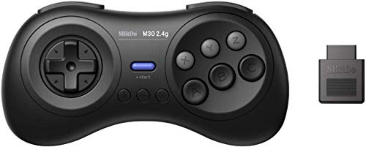8Bitdo M30 2.4G Wireless Gamepad for the Original Sega Genesis and Sega Mega Drive - Sega Genesis,Black - Black