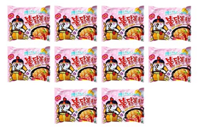 Hot Chicken Carbonara Pamai Pai® Bigpack: 10 x 130g Instant Nudeln Samyang Ramen Ramennudeln ROSA