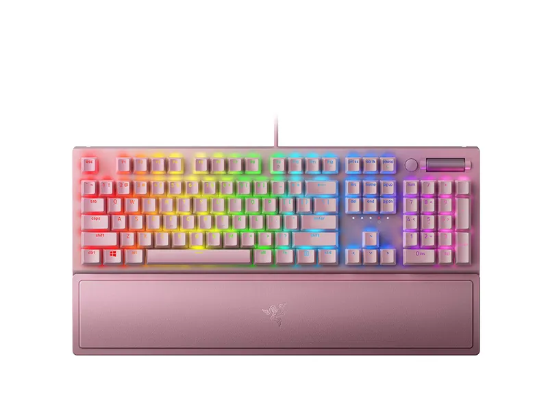 Razer BlackWidow V3 Mechanical Gaming Keyboard: Green Mechanical Switches - Tactile & Clicky - Chroma RGB Lighting - Compact Form Factor - Programmable Macro Functionality - Quartz - Quartz Pink BlackWidow V3 Green Switches - Tactile & Clicky