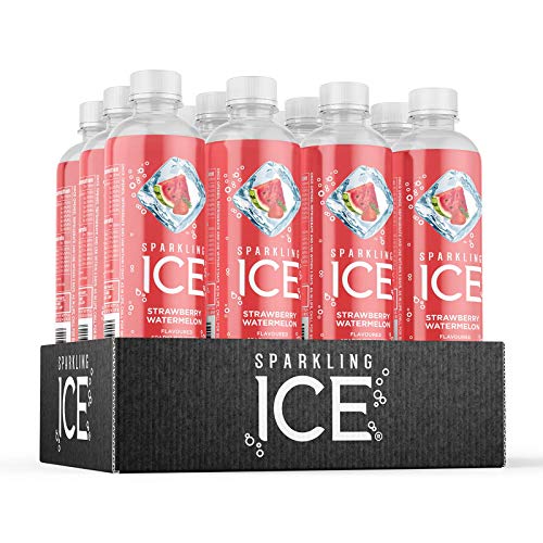 Sparkling Ice, Strawberry Watermelon Flavored Sparkling Water - Contains Vitamins- Only 12 calories- No Added Sugar - No Carbs (12 x 500ml Bottles) - Strawberry, Strawberry Watermelon Flavour