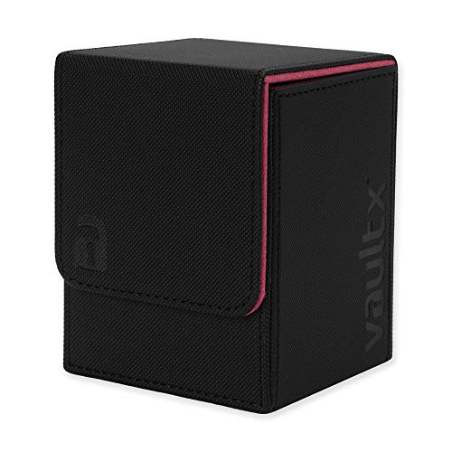 Vault X Premium Exo-Tec Deck Box - Large Size for 80+ Sleeved Cards - PVC Free Card Holder for TCG (Electric Pink) - Toploading - Electric Pink