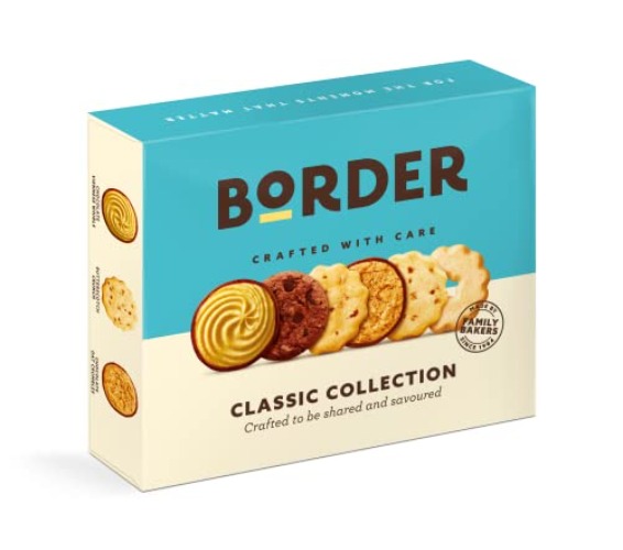 Border Biscuits - Classic Sharing Pack Gift Box - Premium Cookies - Includes Viennese Whirls, Butterscotch Crunch, Shortbread Rings & Much More, 400g - 400 g (Pack of 1) - Classic 400g Gift Carton