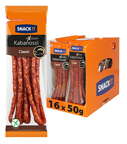 Tarczyński Snack It - Exclusive Pork Kabanos Sausage 50g (Pack of 16) - Meat Snack On The Go – Multipack - Pork