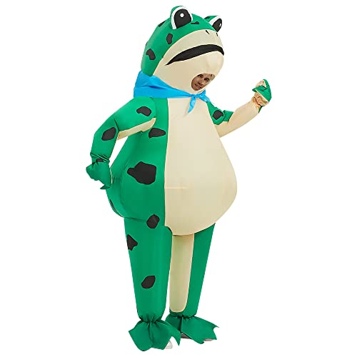 JASHKE Frog Costume Inflatable Frog Costume Adult Blow up Frog Costume Inflatable Halloween Costumes for Adult - Green Frog