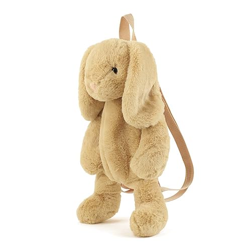 Kmiunty Cute Plush Backpack Cute Animal Backpack Rabbit Backpack Bags with Adjustable Straps (Khaki) - Khaki