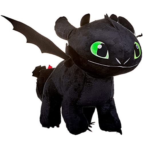 Toothless Night Fury 16'' Soft Toy How to Tran Your Dragon 3 Black Plush Original Dragons Glow in The Dark