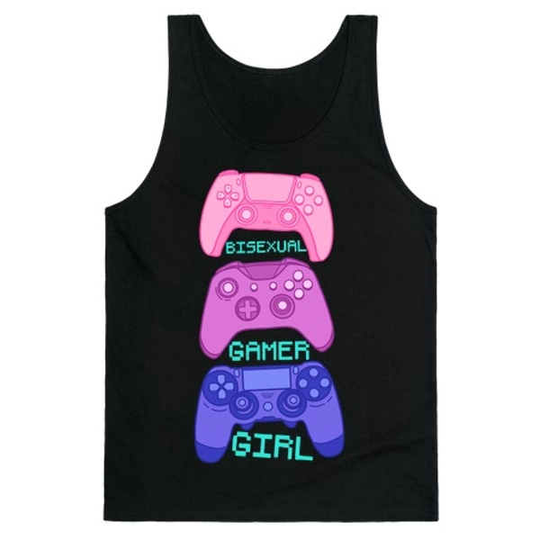Bisexual Gamer Girl Tank Tops | LookHUMAN