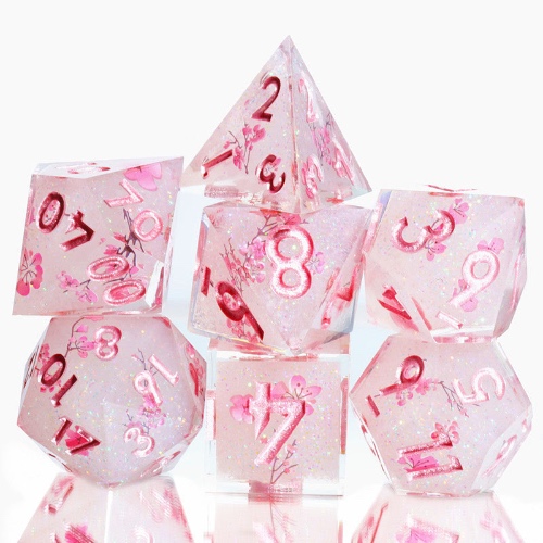Sakura Bloom Sharp Edge Polyhedral Dice Set