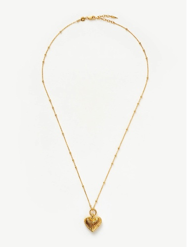 Ridge Heart Charm Necklace