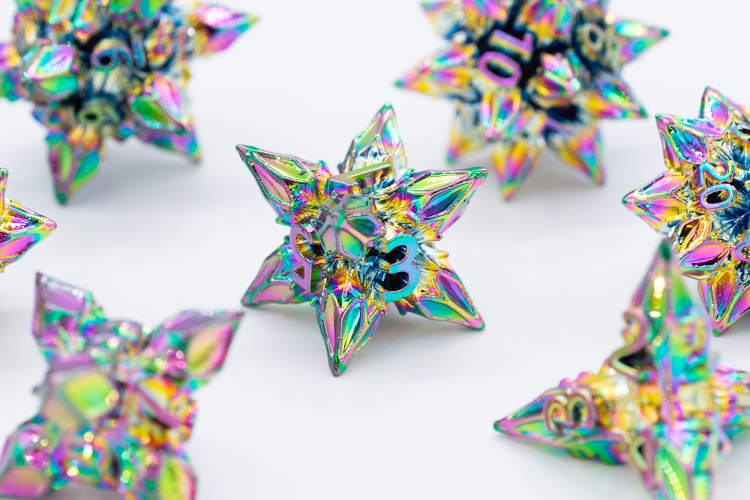 Rainbow Caltrops Polyhedral Dice Set | Default Title
