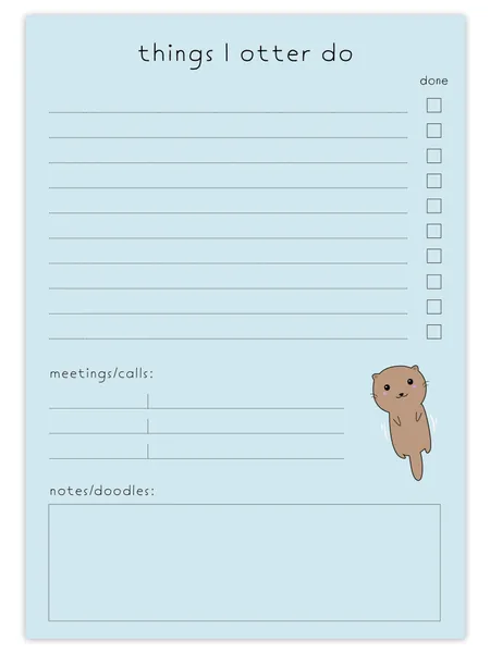 BYANIKA Otter To Do List Notepad, A5 Daily Planner, Things I Otter Do, 50 Tear-Off Sheets, 120gsm Paper