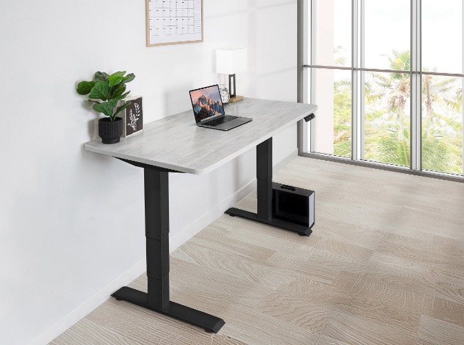 Standing Office Desk - M (59" × 29") / Black / Oak White