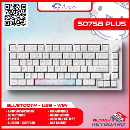 MECHANICAL KEYBOARD - AKKO 5075B PLUS - 3 MODE - 75% - CINNAMOROLL 
