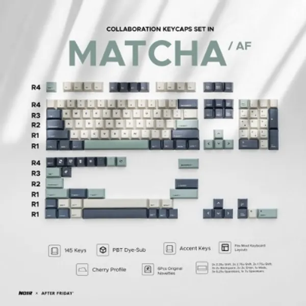 Noir Gear x After Friday "Matcha" Keycaps Set
