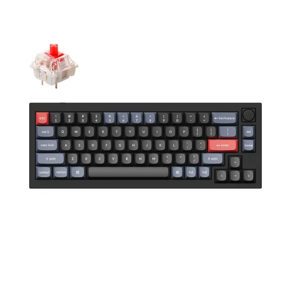Keychron Q2 QMK Custom Mechanical Keyboard | Fully Assembled Knob / Carbon Black - B / Gateron G Pro Red