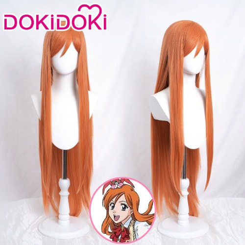 【Ready For Ship】DokiDoki Anime Bleach Cosplay Inoue Orihime Cosplay Wig Long Straight Orange | Inoue