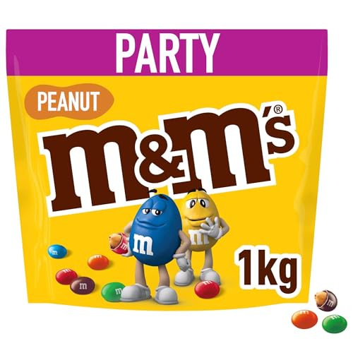 M&M's Peanut Chocolate Party Bulk Bag, Chocolate Gift, Father's Day Gift, 1kg (Packaging may vary) - multi