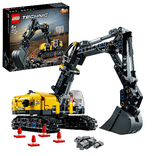 LEGO 42121 Technic Heavy-Duty Excavator Toy, 2 in 1 Model Building Kit, Construction Vehicle Digger Set, Gifts for 8 Plus Year Old Boys and Girls