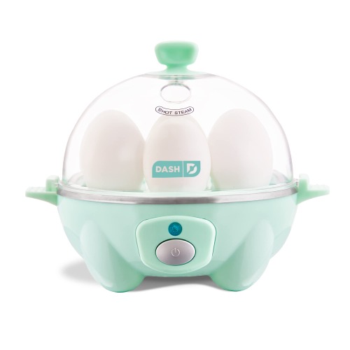 DASH Rapid Egg Cooker: 6 Egg Capacity Electric Egg Cooker for Hard Boiled Eggs, Poached Eggs, Scrambled Eggs, or Omelets with Auto Shut Off Feature - Aqua, 5.5 Inch (DEC005AQ) - Aqua Cooker