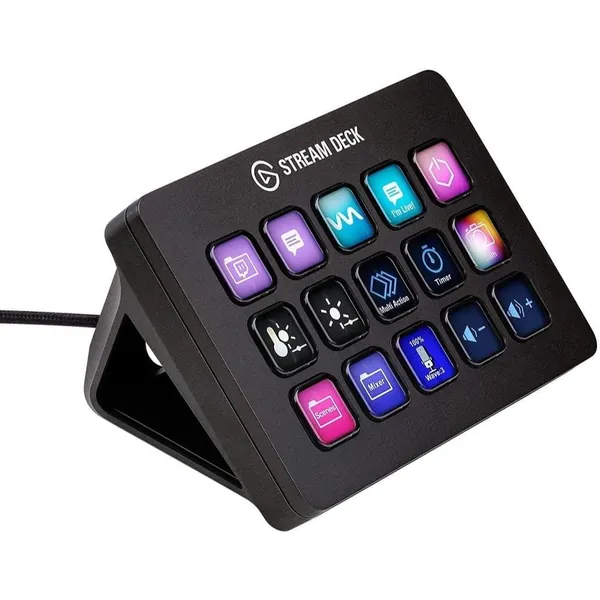 Elgato Stream Deck MK.2 – Studio Controller, 15 Macro Keys, Trigger Actions in apps and Software Like OBS, Twitch, ​YouTube and More, Works with Mac and PC - 