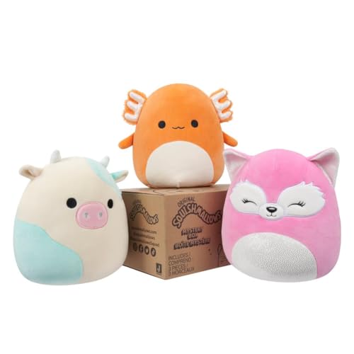 Squishmallows Official Kellytoy 8" Plush Mystery Pack - Styles Will Vary in Surprise Box That Includes Three 8" Plush - Box